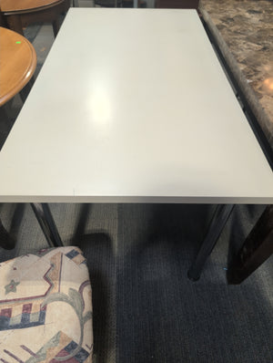 Simple White Dining Table with Metal Legs