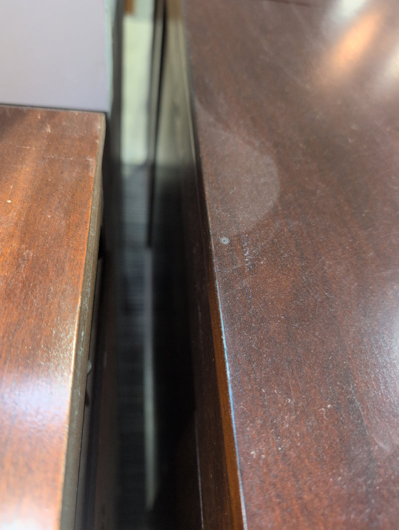 Reddish Brown Desk with Drawers, Shelf, and footrest