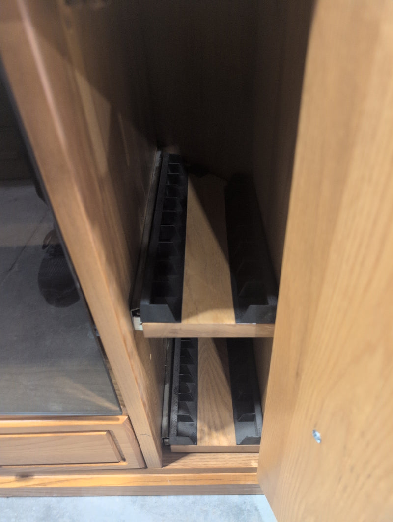 Cabinet, Shelves, and Drawer Small Storage with Glass Door