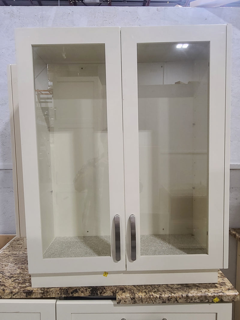 Elegant White Raised-Panel Full Kitchen Cabinet Set
