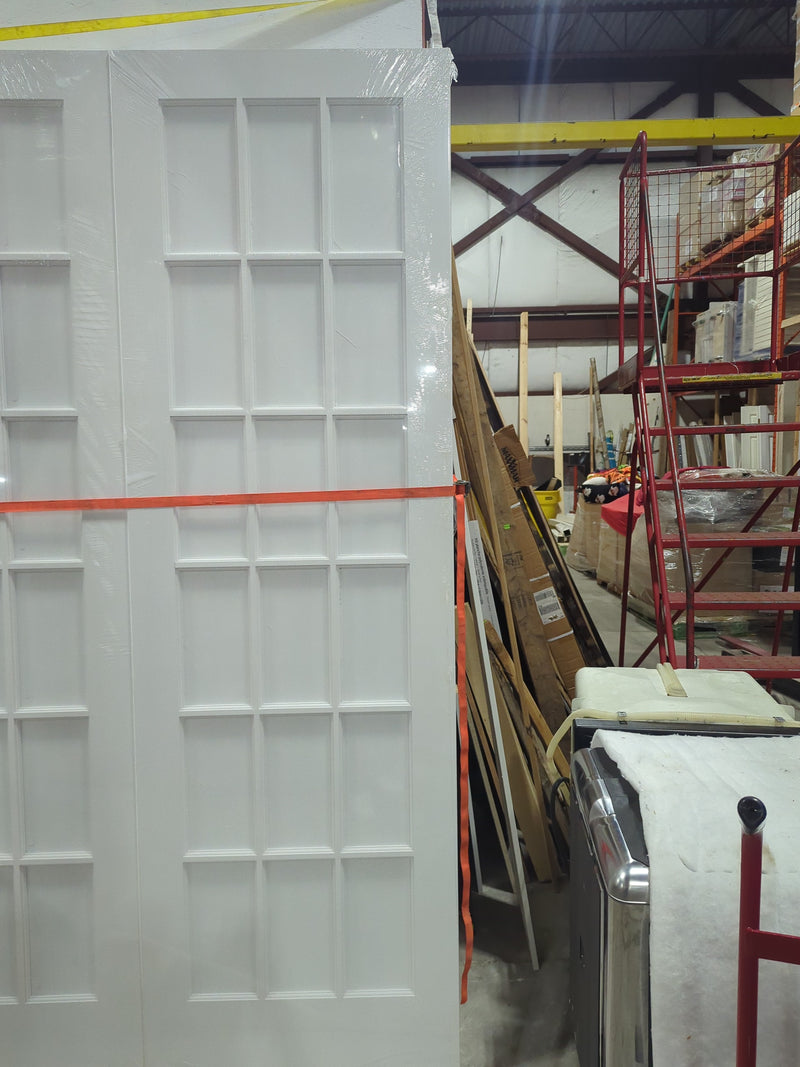 30 x 96 15-Lite Primed Solid Wood Clear Glass Interior French Door