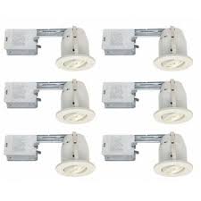 Nextlite Pro Series 3 1/4" White Gimbal Recessed Lighting Kit (6-Pack)