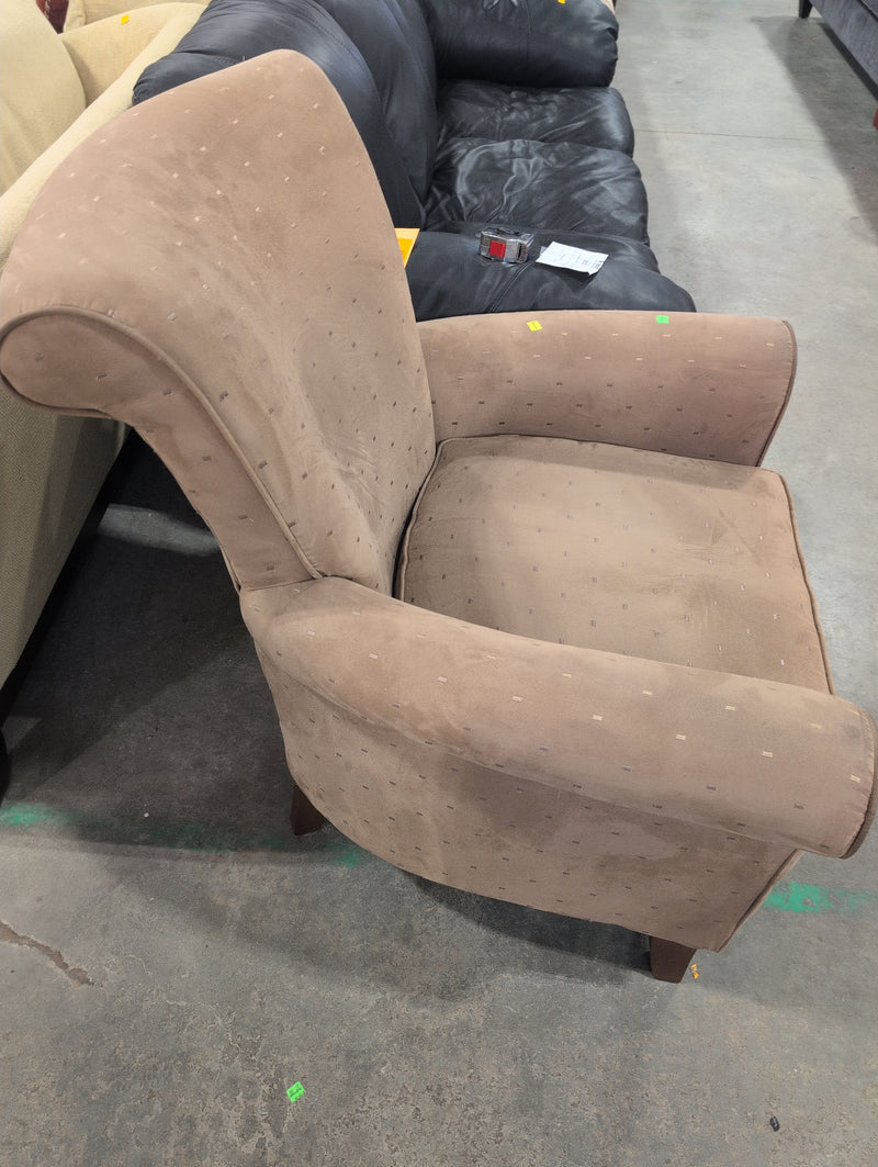 Beige Armchair with Wooden Legs