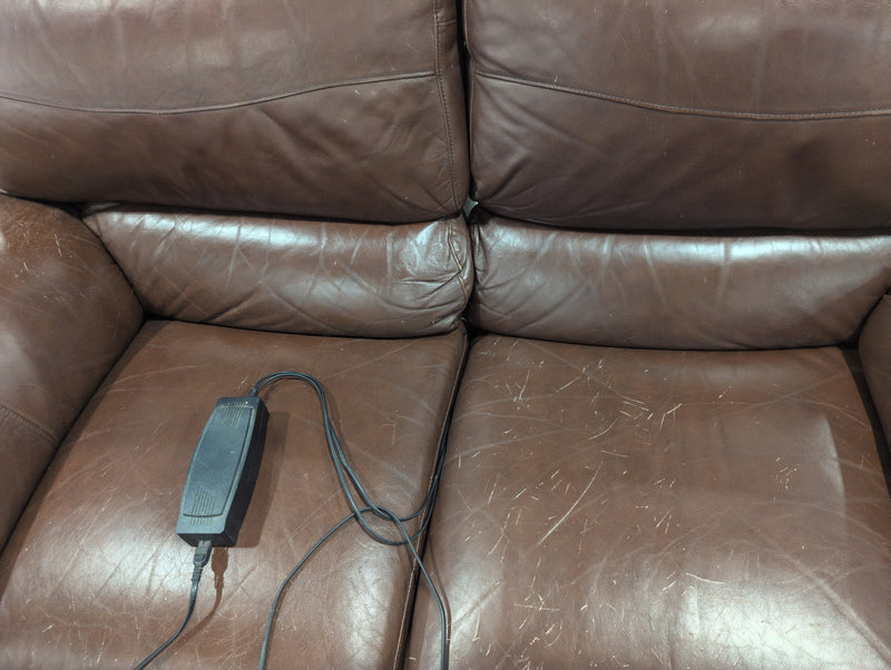 Brown Recliner Loveseat with Footrests