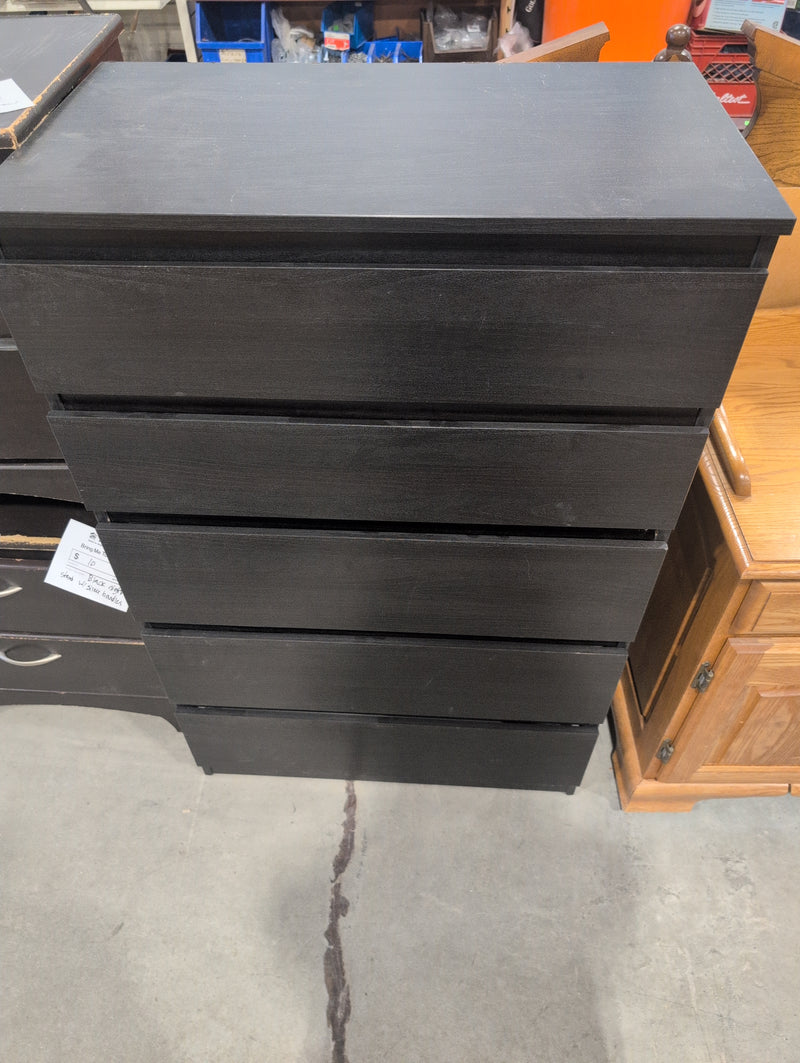 Black 5 Drawer Tall Dresser