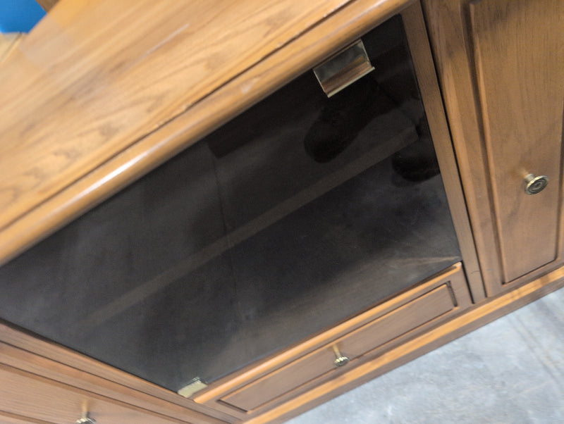 Cabinet, Shelves, and Drawer Small Storage with Glass Door