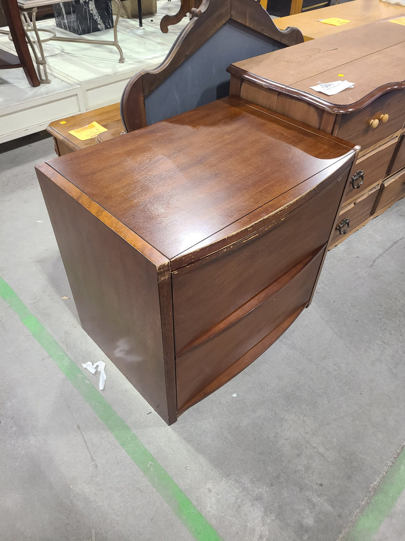 2-Drawer Wooden Lateral File Cabinet with Key Lock - Cherry Finish