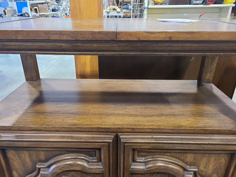 Vintage Spanish Mediterranean Style Flip-Top Dry Bar & Wine Cabinet