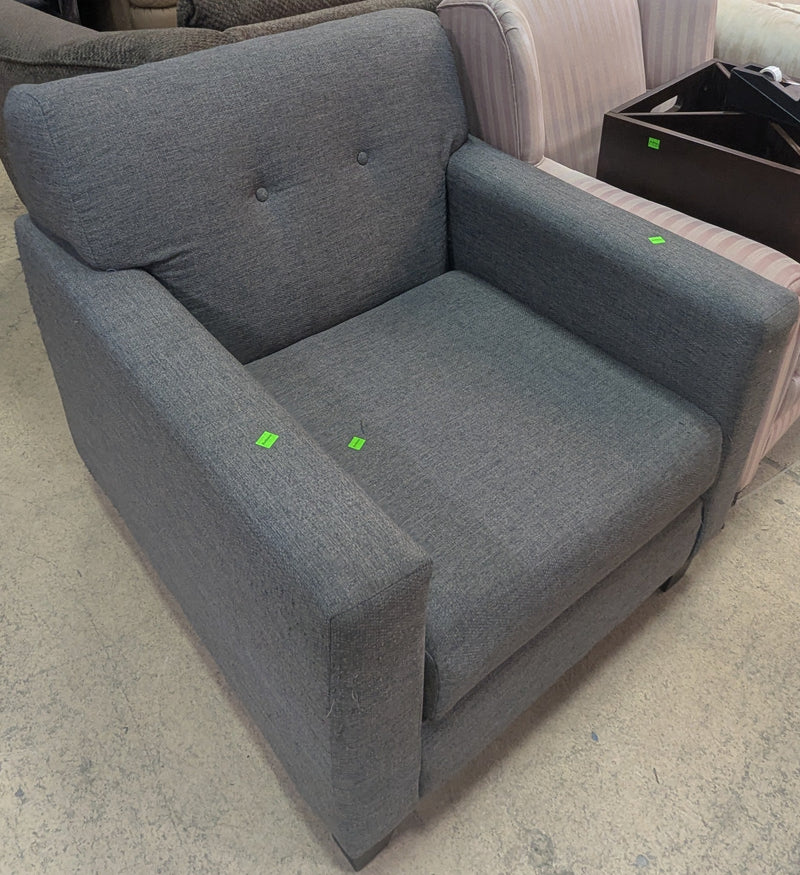 Grey Button Tufted Accent Chair