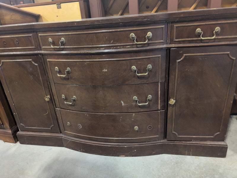 Large Wood Buffet with 6 Drawers and 2 Cabinets