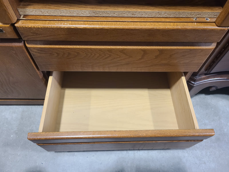 Classic Oak-Finish Media Console with Storage