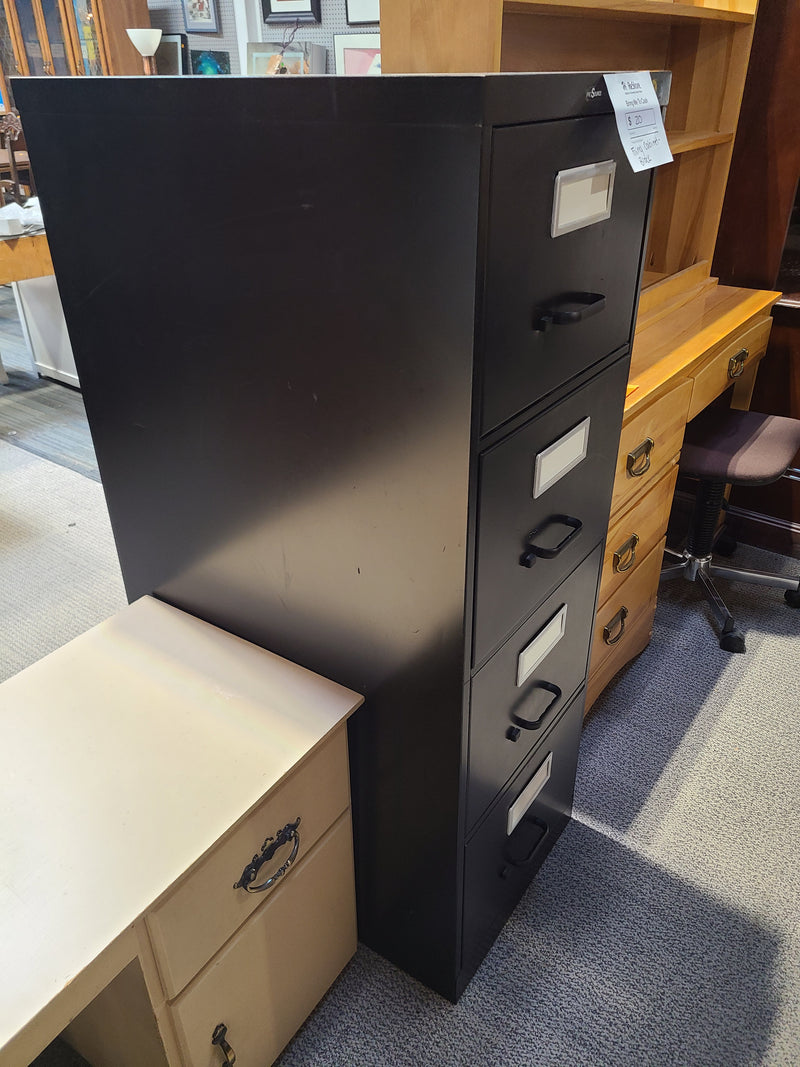 Classic 4-Drawer Vertical Metal Filing Cabinet in Black