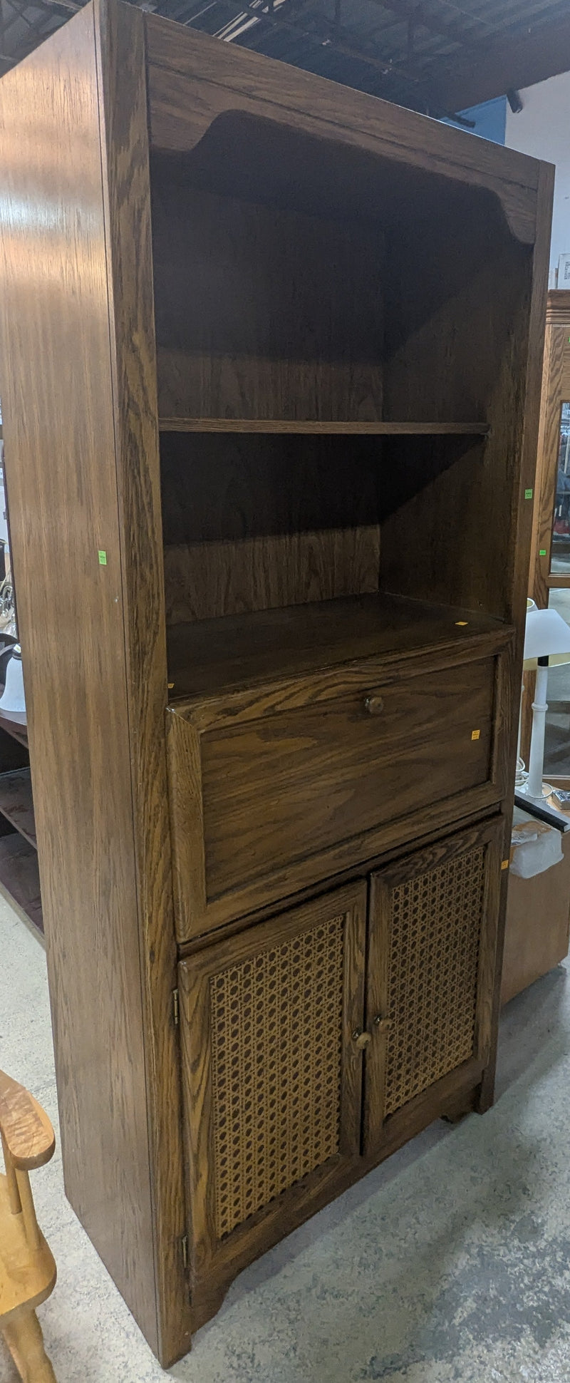Wooden Cabinet with Drop-Leaf Desk