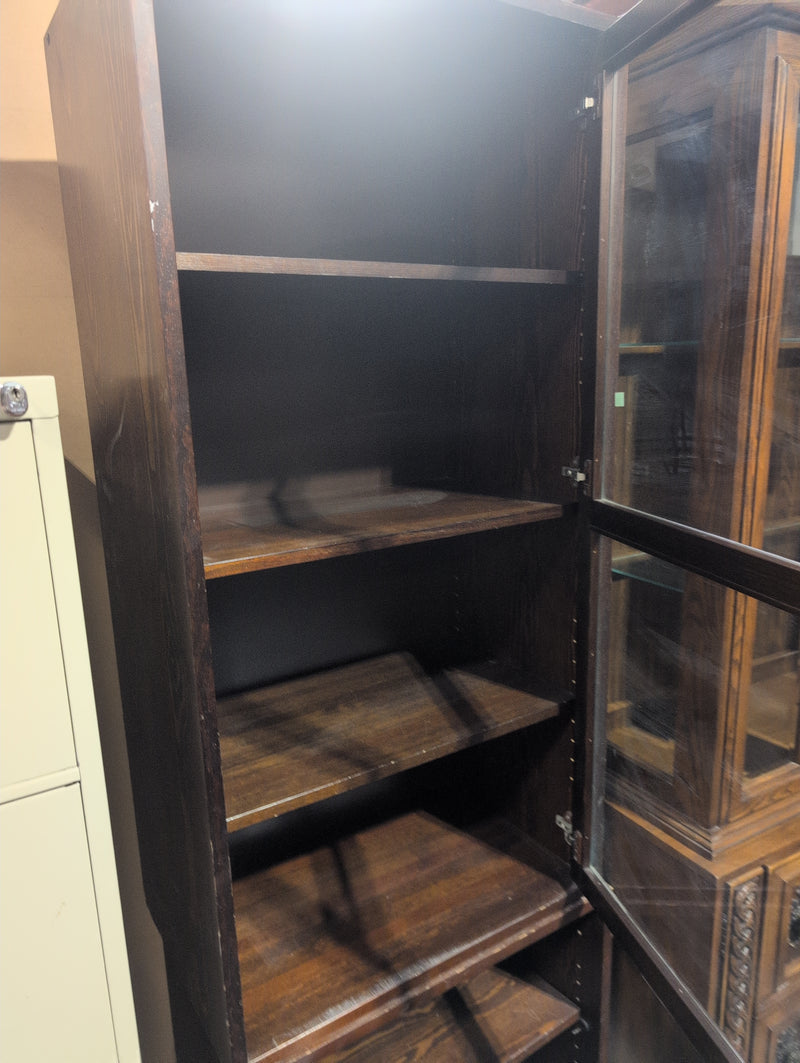 Media Tower with Lower Cabinet, Dark Brown