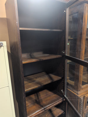 Media Tower with Lower Cabinet, Dark Brown