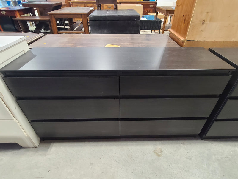 IKEA MALM 6-Drawer Dresser – Black-Brown