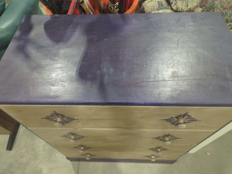 Upcycled Dresser with Printed Design