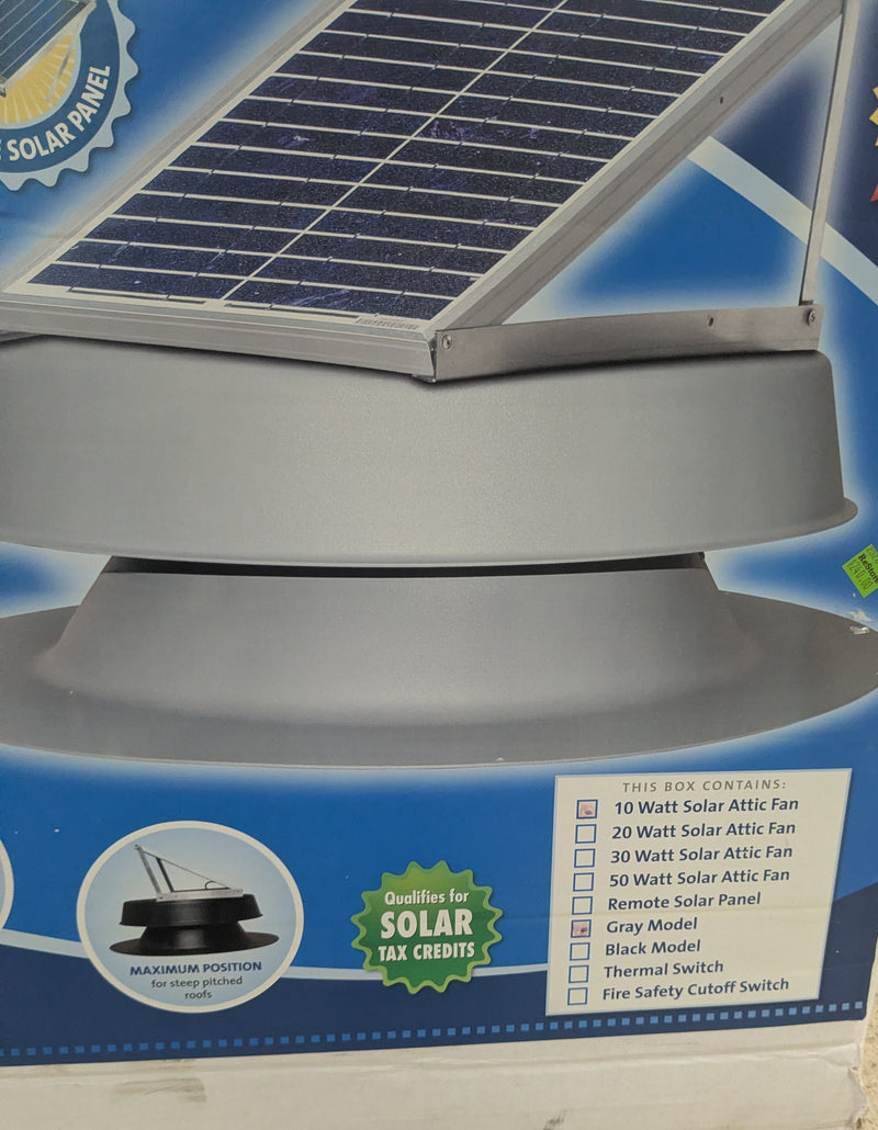 Natural Light Energy Systems 10 Watt Solar Attic Fan