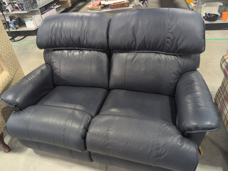 Blue Double Recliner Loveseat