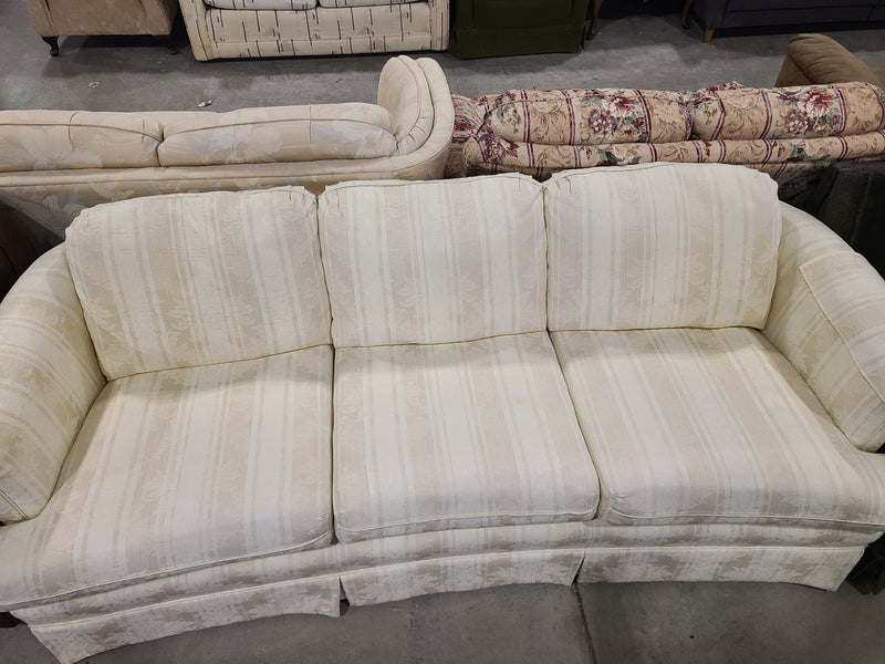 Vintage Cream Damask Floral 3-Seater Sofa
