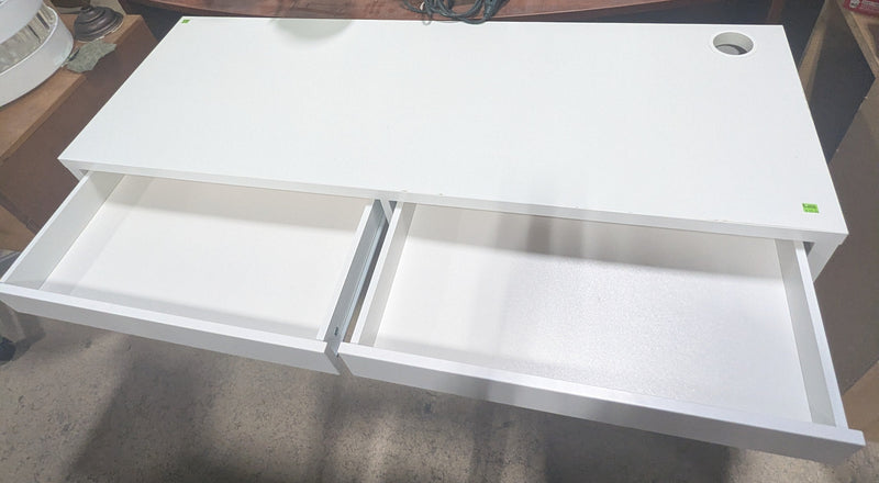 White Ikea Micke Two-Drawer Desk