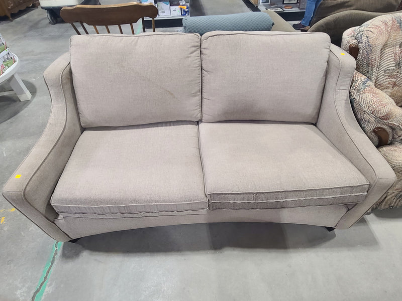 Modern Beige Curved Loveseat / Sofa
