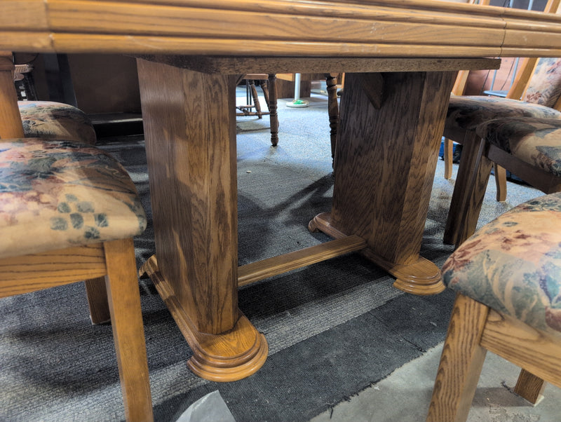 Large Dining Table with 6 Chairs with Floral Design