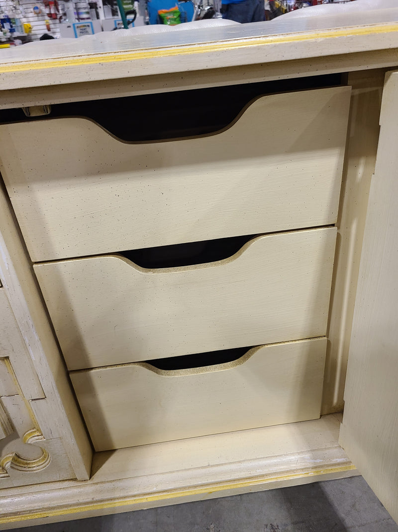 Vintage French Provincial Triple Dresser & Cabinet Credenza