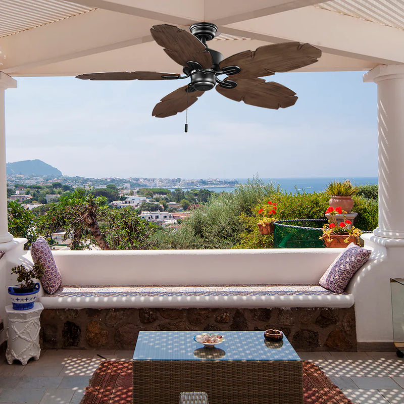 Hampton Bay Lillycrest II 52 in. Indoor/Outdoor Matte Black Ceiling Fan