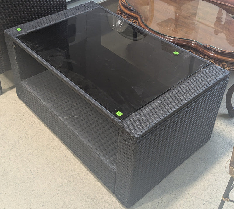 Black Rattan Outdoor Coffee Table