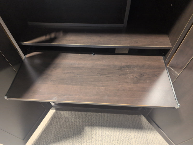 Varied Shelving Unit with Pull Out Shelf, Black
