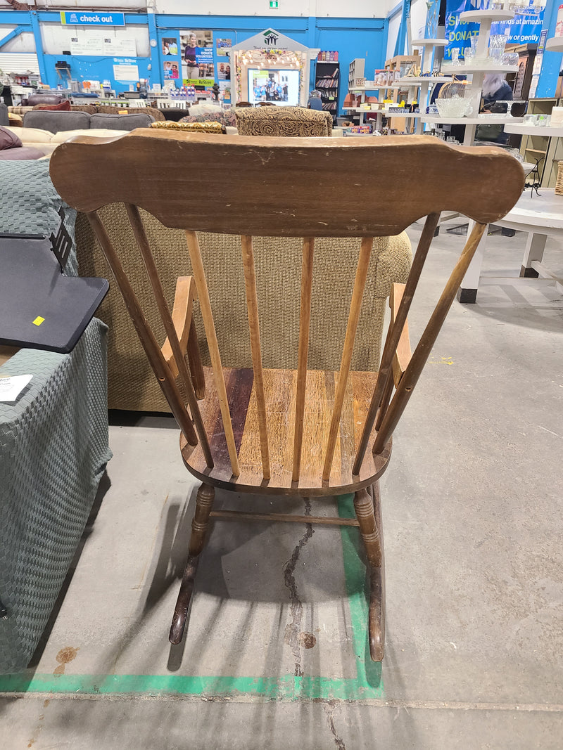 Vintage Wooden Spindle-Back Rocking Chair