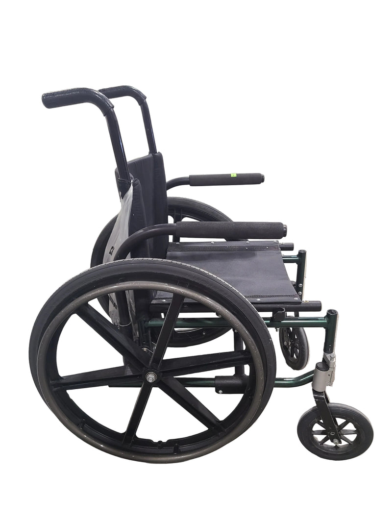 Quickie Lightweight Manual Wheelchair – Dark Green Frame & Black Upholstery