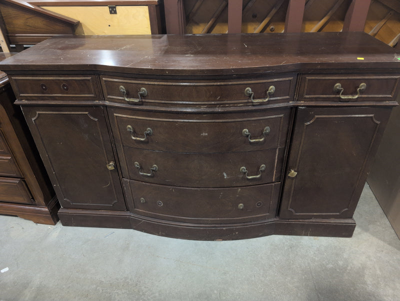 Large Wood Buffet with 6 Drawers and 2 Cabinets