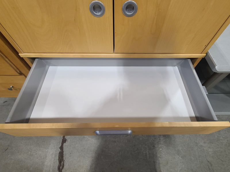 Light Wood Storage Cabinet with 2 Doors and 2 Drawers