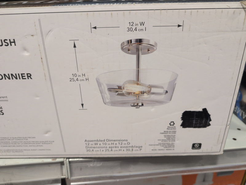 Hampton Bay 12 Inch Semi Flush Mount