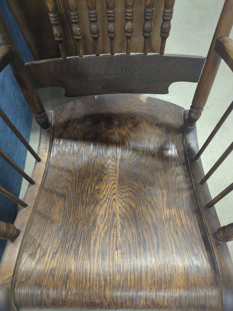 Pressed-back Oak Rocking Chair