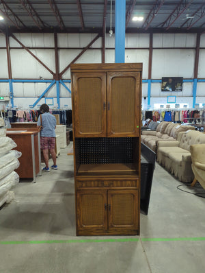 Shelf with Rattan doors