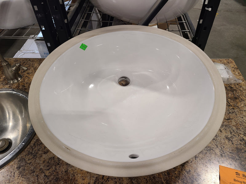 Oval Ceramic Drop-In Bathroom Sink Basin
