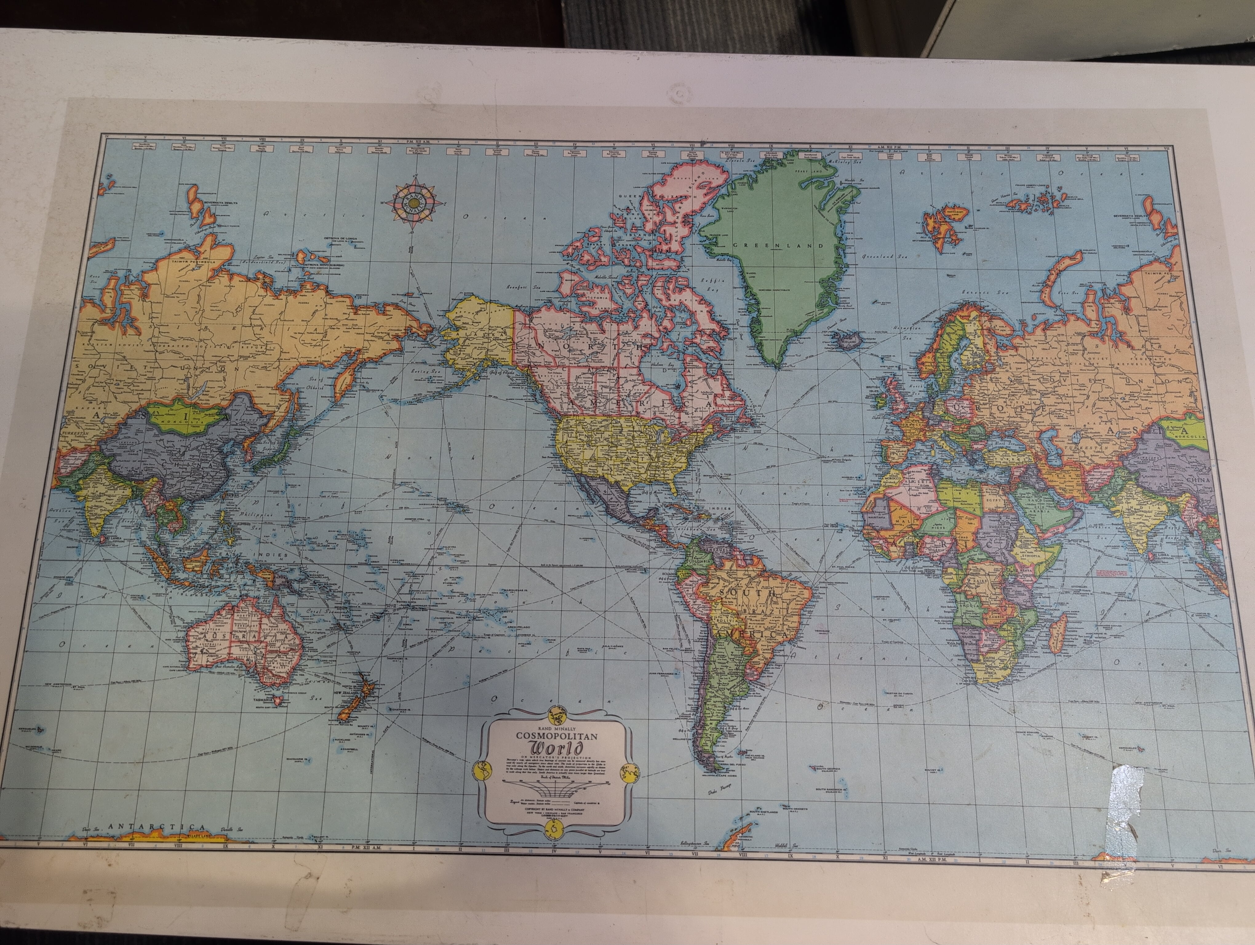 H23K24 KARE MONDO モンド デスク 世界地図 ワールドマップ 7 Drawer Desk with World Map — Habitat for Humanity Greater Ottawa