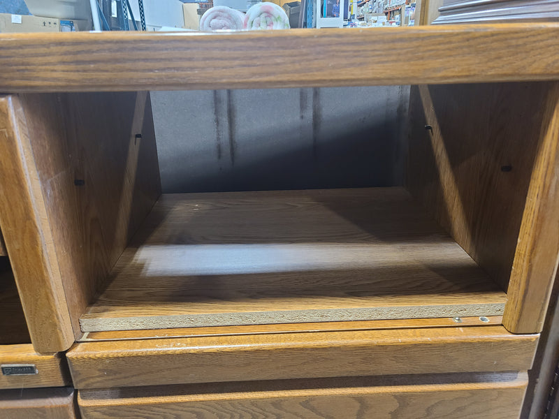 Classic Oak-Finish Media Console with Storage