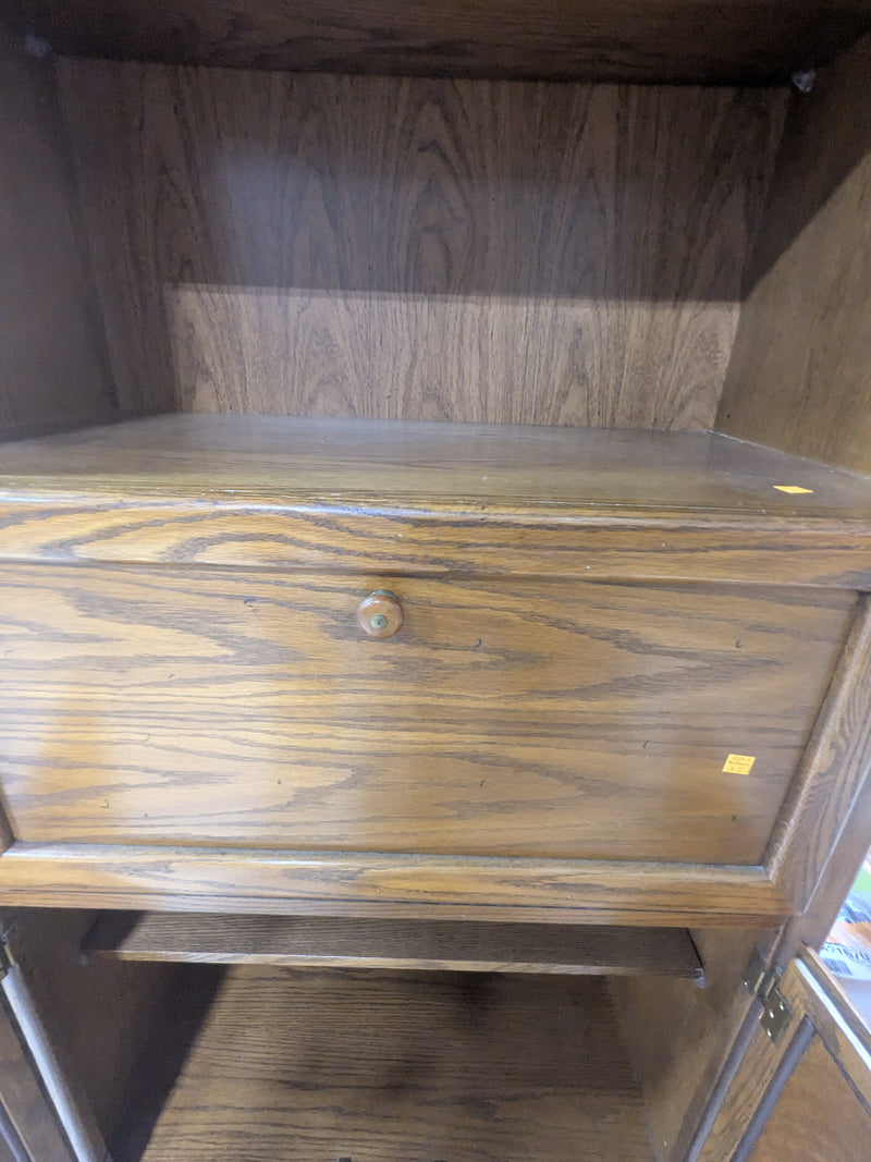 Wooden Cabinet with Drop-Leaf Desk