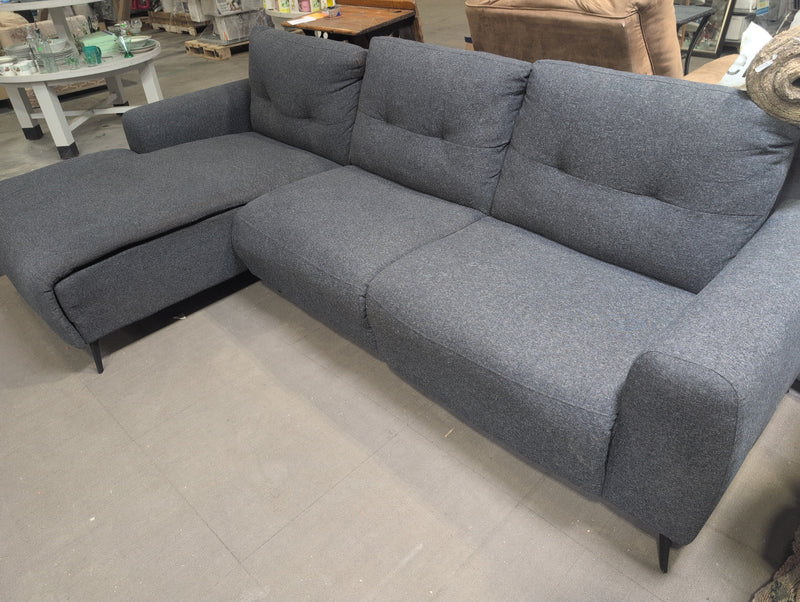 2 Person Sectional Couch, Dark Grey