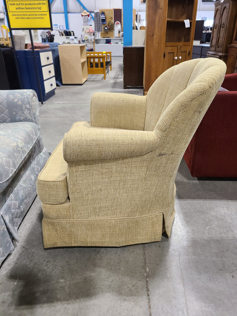 Vintage Channel-Tufted Channel-Back Accent Chair