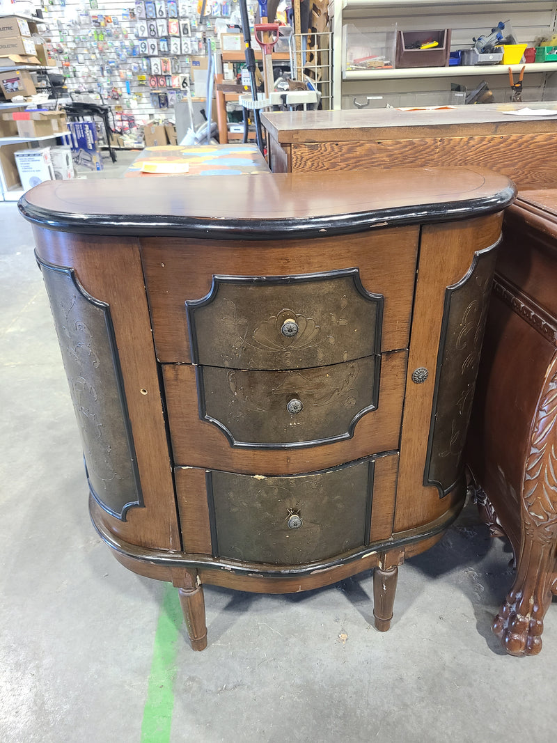 Vintage-Style Demilune Accent Cabinet
