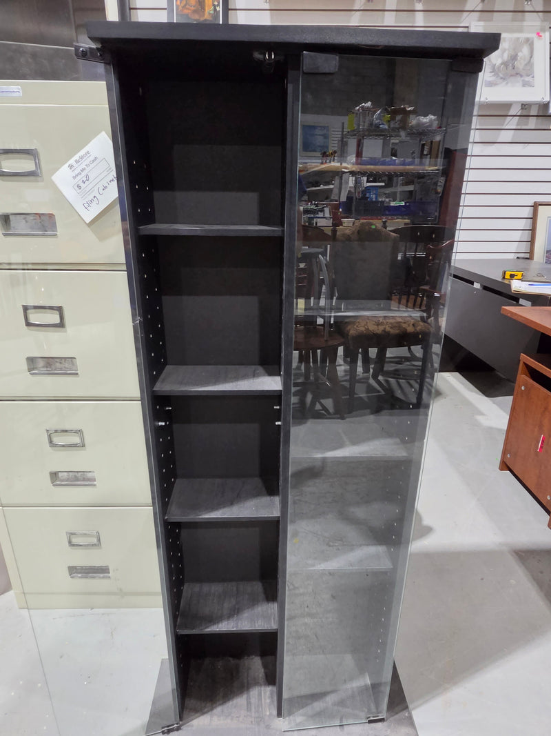 Modern Black Media and Display Tower