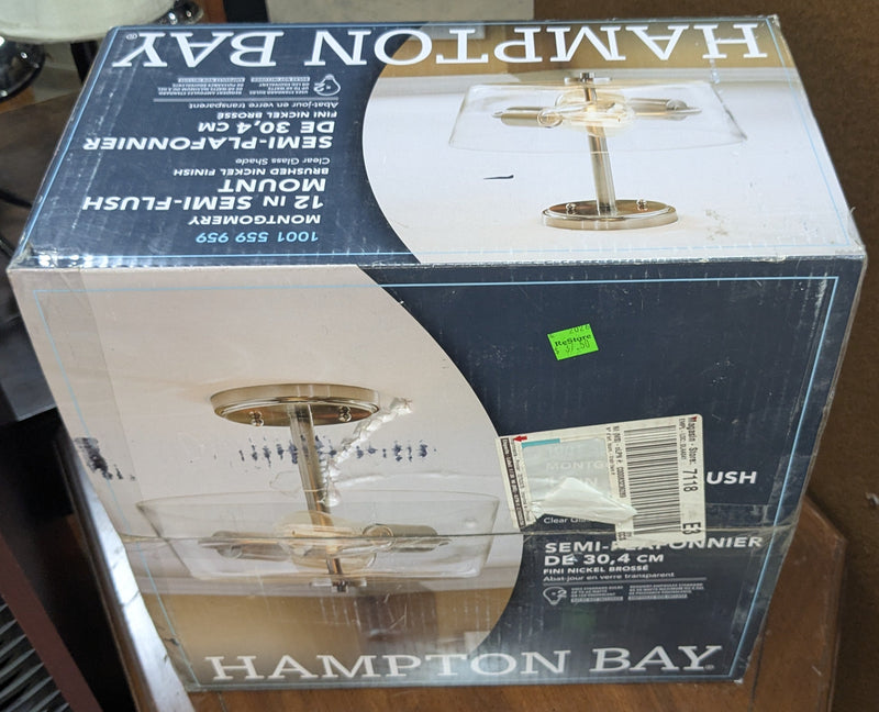 Hampton Bay Semi Flush Brushed Nickel Ceiling Light