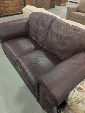 Burgundy Faux Leather Loveseat Sofa
