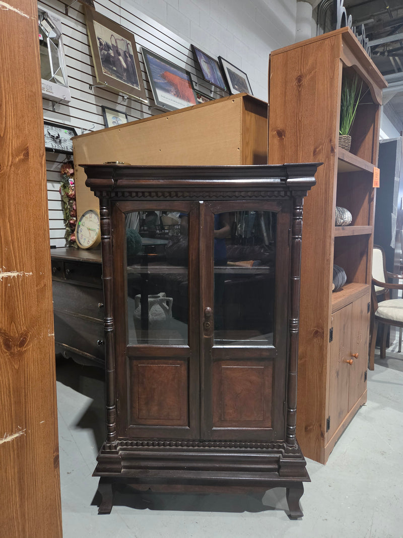 1930s Cambodian French Colonial Teak Display Cabinet
