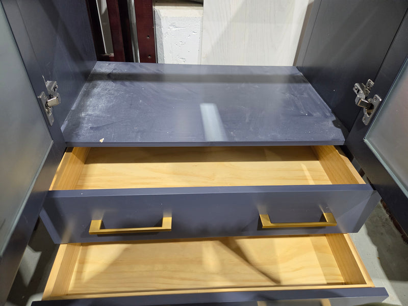 Modern 30" Dark Blue Bathroom Vanity